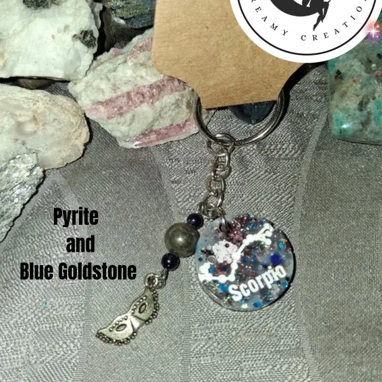 Pyrite Scorpio Keychain - Stylish Zodiac Accessory for Daily Use & Gifting