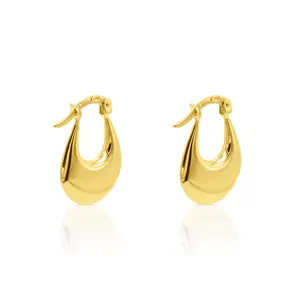18k Flat Hoop Earrings