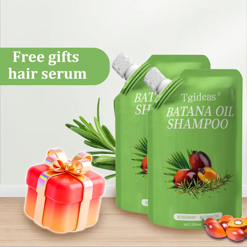 Tgideas Rosemary Batana Oil Shampoo - Promotes hair growth, strengthens hair strands, cleanses hair, contains natural extracts to care for hair, daily hair care 250ml (8.45oz). Nourishing Repair