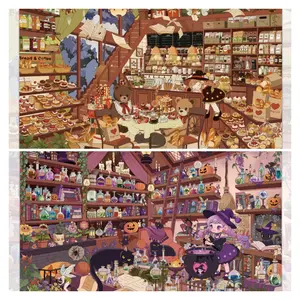 3D Miniature Scene Sticker Kit [2-Pack Set] - Magic Grocery Restocking Series (Magic Bakery & Witch Alchemist Sheets), DIY Craft Supplies with Free Tweezers, Aesthetic Scrapbooking Journaling Tools, US Warehouse Fast Shipping