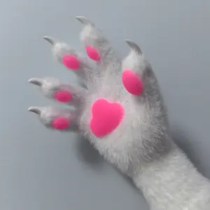 SCLMRO fluorescence pads Kigurumi paws & Fursuit KIG Paws , Cosplay Paw Gloves with Claws