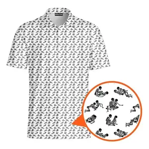 Skeleton Couple Pattern Men’s Polo Shirt – Funny All-Over Print Golf Top, Gothic Love Design, Cool Casual Streetwear Gift for Him
