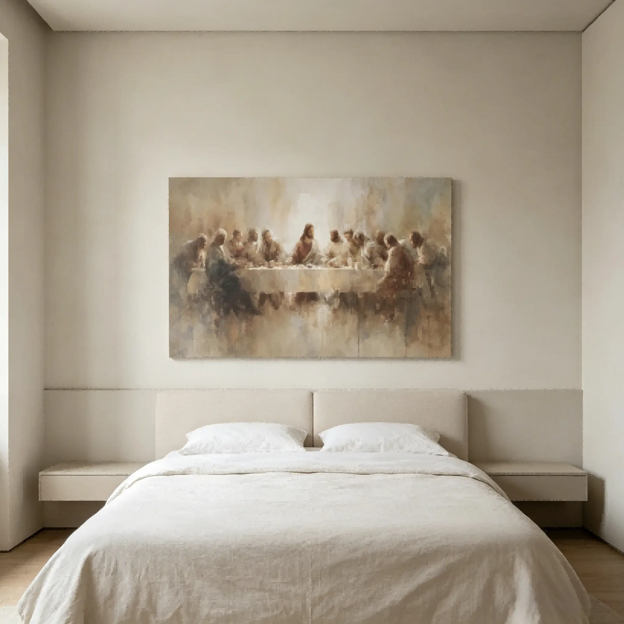 Minimalist The Last Supper Wall Mural Modern Christian Wall Decor, Wall Decoration, Canvas Print, Christian Gift， wall art
