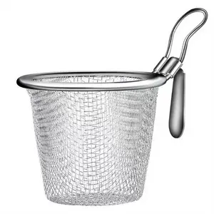 2Pcs Stainless Steel Colander Strainer Basket Food Kitchen Colander Baskets Hot Pot Frying Strainers Serving Noodle, L
