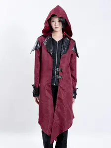 Assassin Cosplay Medieval Man Costume Streetwear Hooded Jackets Outwear Costume Edward Creed Halloween Dress Up Outfit Party