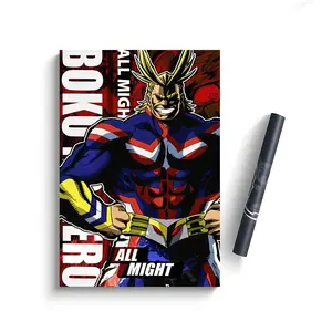 All Might Poster Self-Adhesive Waterproof Art Sticker, Aesthetic Minimalist Wall Poster for Coffee Shop, Bar & Home Room Decor