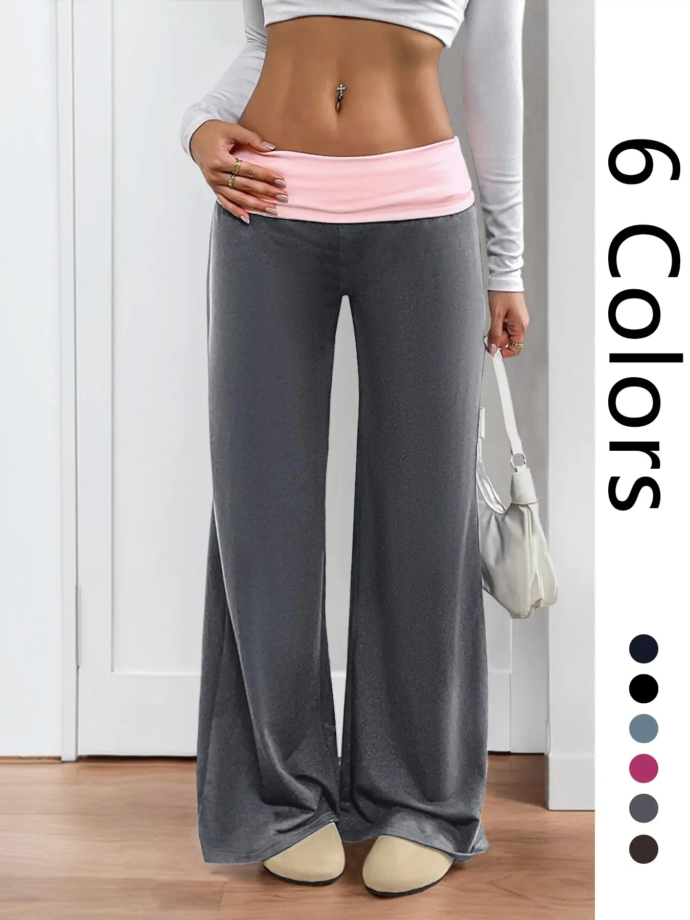Women's new spring/summer/autumn/winter casual pants, sports pants with patchwork design, yoga pants, elastic pants, loose pants S-XXL, Athletic, Workout
