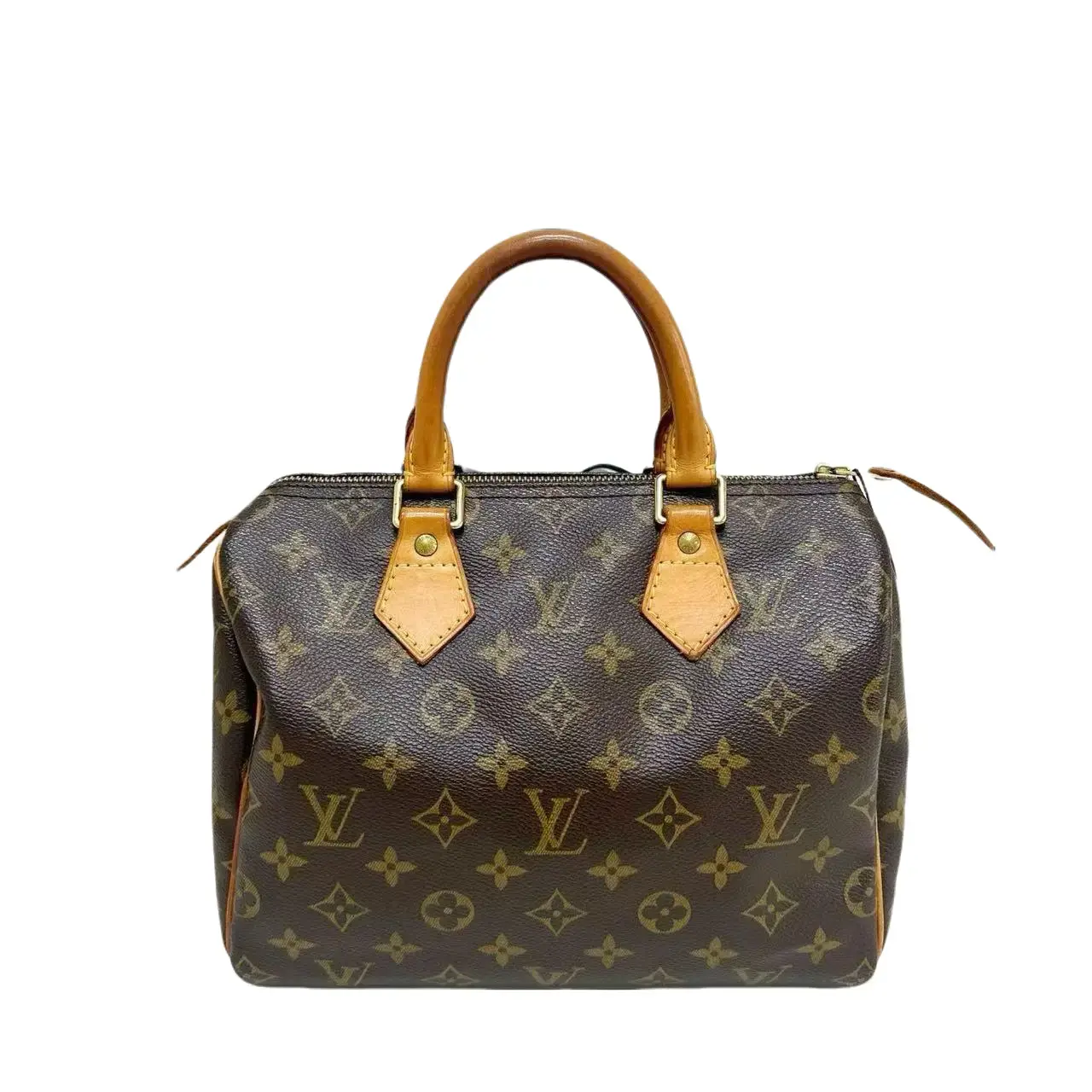 Pre-owned Louis Vuitton Speedy 25 Monogram Canvas Crossbody Handbag liveAuth Certified, Style X31706.13, Genuine Material, Normal Traces of Use, Stylish Versatile Commuter Option