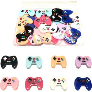 Video Game Controller Flatback Resin Charms, 40 Pieces Video Game Resin Charm Beads Party Favors Mini Gaming Controllers Embellishments for Crafts Phone Scrapbooking Decor, 8 Colors
