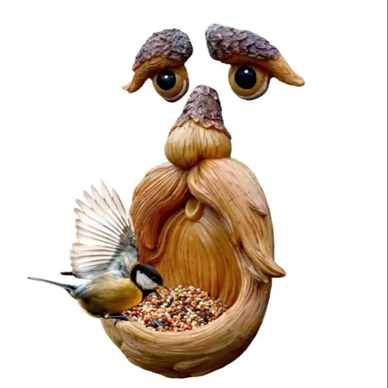 Tree Face Bird Feeder, Outdoor Bird Feeder, Unique Outdoor and Indoor Bird Feeder, Garden Decoration, Household Items Bird Supplies, Pet Products, Bir