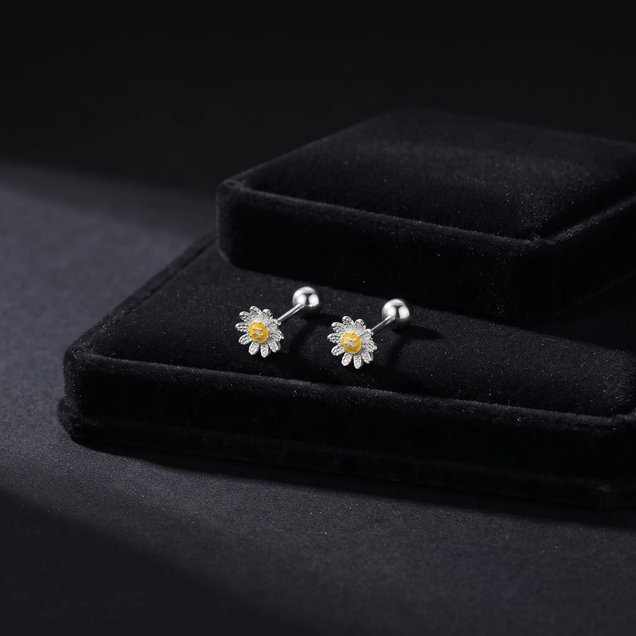 Adorable Daisy Spiral Hoop Earrings, Elegant Yellow Flower Twisted Clasp Women's Jewelry