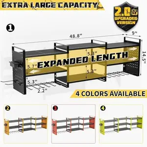 Tool Organizer with Charging Upgrade Power Tool Holder Storage Rack,6 Drill Holders,Heavy Duty Garage Tool Organizer Wall Mount with Power Strip