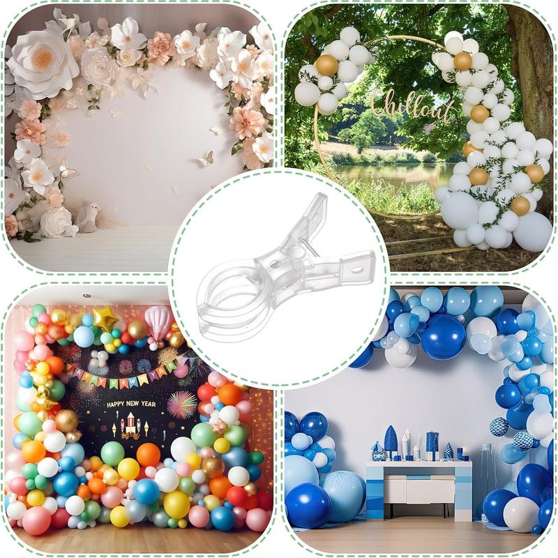 10 Pack Large Balloon Arch Clips Plastic Transparent Backdrop Spring Clamps 3.5 Inch Heavy Duty Clip for Balloon Arch Kit Birthday Decoration Crafts Woodworking Photography Studios Balloon Party Supplies