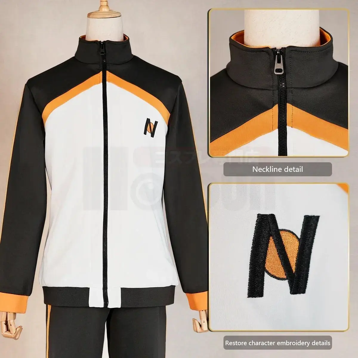 2026 Different World From Zero Anime Natsuki Subaru Cosplay Costume Embroidery Full Zip Tracksuit Elastic Pants