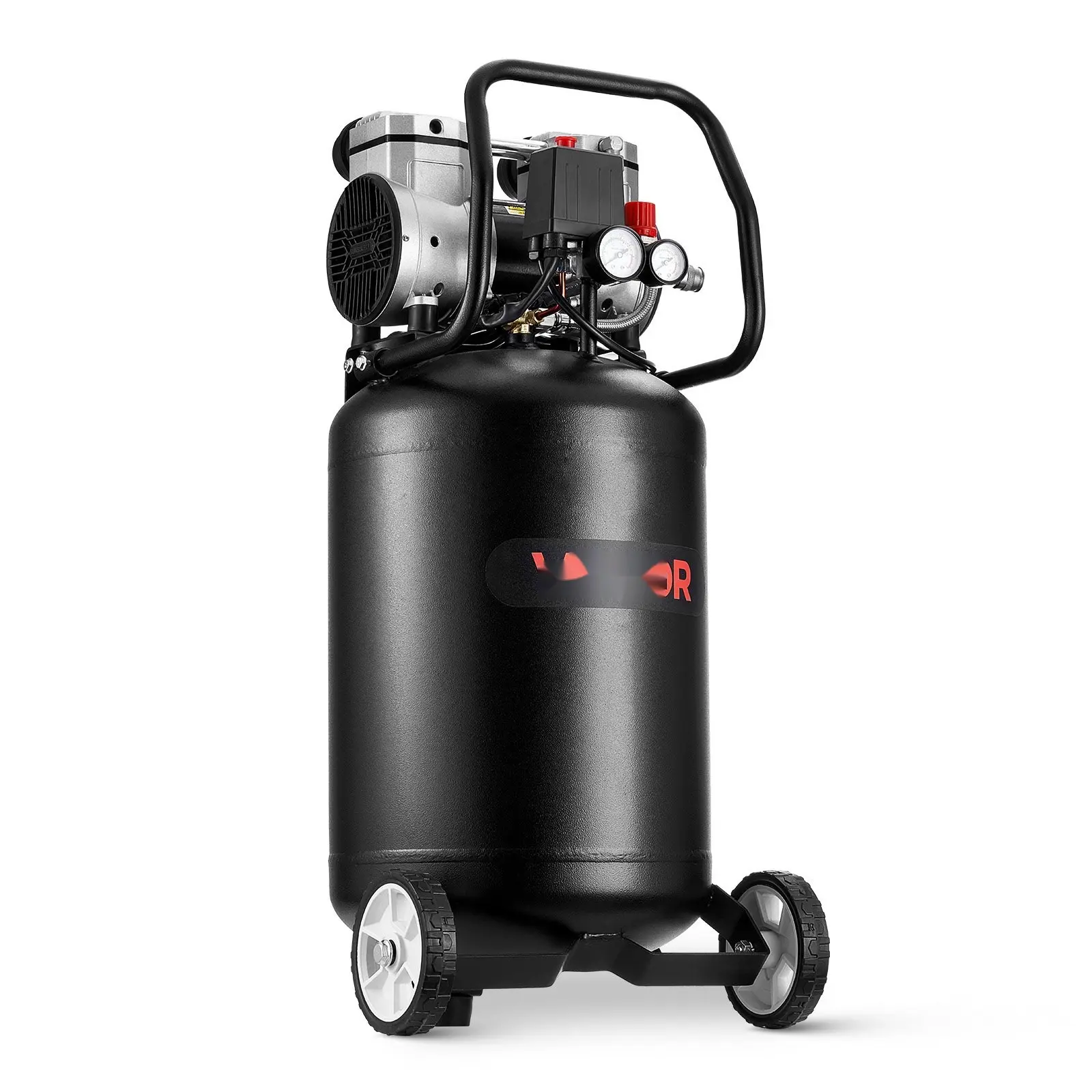 14-Gallon Portable Oil-Free Air Compressor, 2 HP, 4.3 CFM at 90 PSI, 125 PSI Max, Wheeled Tank for Auto Repair, Tire Inflation, Spray Painting, Woodworking, Nailing, 120V, Quiet, Durable, Easy Startup