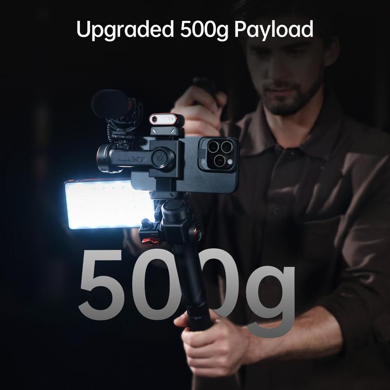 Hohem iSteady M7 AI Tracking Smartphone Gimbal Stabilizer 3-Axis with Magnetic Fill Light/AI Tracking Sensor for iPhone Android with 1/4-inch Color Tochscreen Display,Detachable Remote Controller, Max Payload 500g 2023 Upgraded Hohem iSteady M7 AI Tracking Smartphone Gimbal Stabilizer 3-Axis with Magnetic Fill Light/AI Tracking Sensor for iPhone Android with 1/4-inch Color Tochscreen Display,Detachable Remote Controller, Max Payload 500g 2023 Upgraded