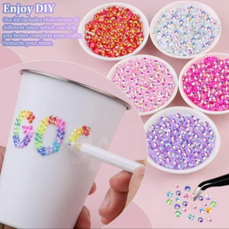 DIY Diamond Bedazzling Kit with 3mm Mixed Resin Rhinestones, Perfect for DIY Crafts, Clothing, Nail Art Supplies
