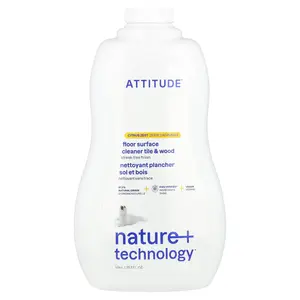 ATTITUDE Floor Surface Cleaner, Tile & Wood, Citrus Zest, 35.2 fl oz (1.04 l)