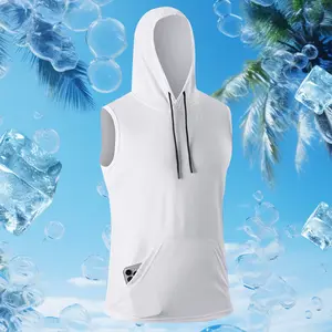Men’s Hooded Athletic Sweatshirts – Breathable, Quick-Dry, Lightweight for Gym, Running, Cycling, Fishing & Basketball – Solid Color Sleeveless Design with Drawstring Hood, Gym Apparel | Casual Sports Wear