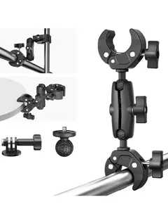 Maectech Double Super Clamp Mount Umbrella Clamp Motorcycle Camera Pole Mount Desk Holder Accessories