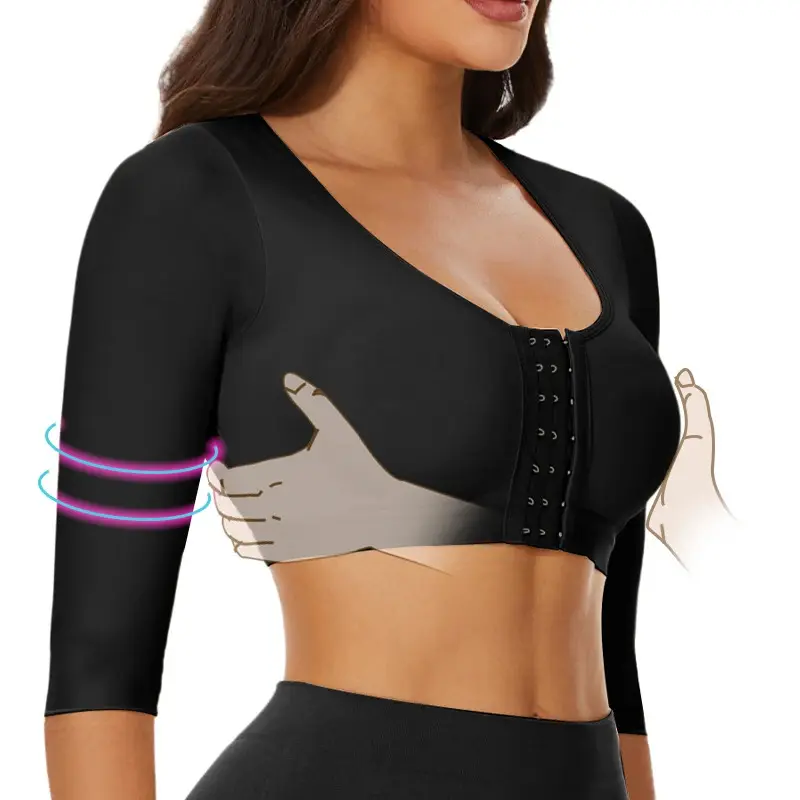 New styleUpper Arm Shaper Sleeve Compression Push Up Breast Post Surgery Front Closure Bra Shapewear Back Support Cropped Tops