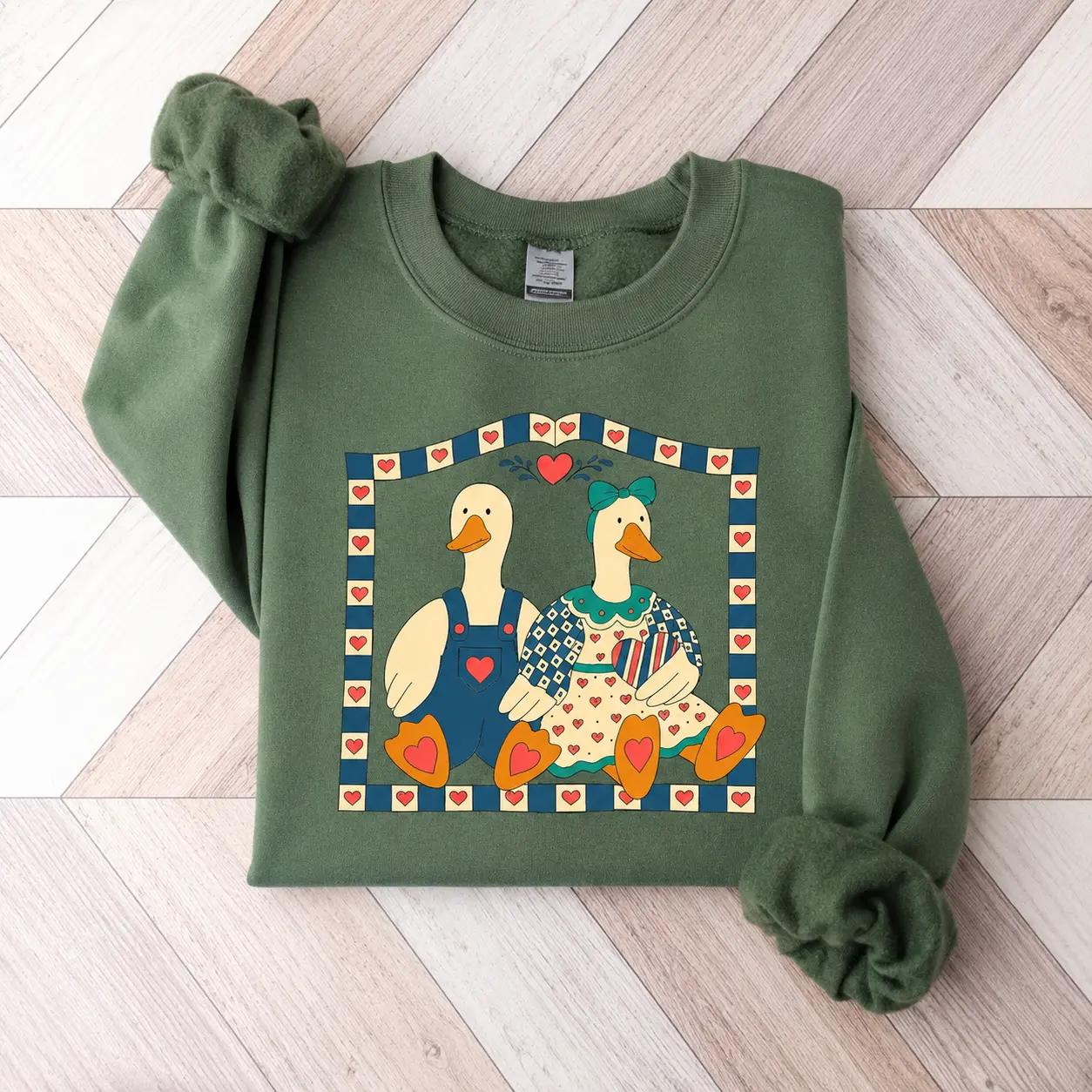 Vintage Goose Sweatshirt, Country Farmhouse Duck Shirt,90s Retro Goose Couple Sweatshirt, Cottagore Animals Sweater, Cute Cozy Pullover