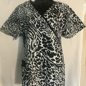 Black and White Zebra Scrub Tops