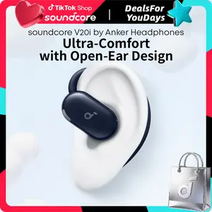 soundcore V20i by Anker Open-Ear Headphones, Adjustable Ear Hooks, Ultra-Comfort, Snug Fit, Powerful Sound, Clear Calls, IP55, 36H Playtime, Bluetooth 5.4 Wireless Earbuds, Multipoint Connection #DealsForYouDays, #SummerWins