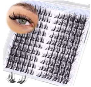 Manga Lash Clusters Spiky Cluster Eyelash Extensions Cat Eye Anime Individual Lashes Natural Lash Extension Clusters Wispy Eyelash Clusters 120 Pcs CD-Curly Cluster Lashes by Mavphnee