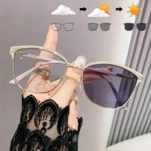 Oversized Cat Eye Glasses Women New Fashion Vintage Hollowed Rim Optical Frames Trendy Luxury Butterfly Shaped Eyeglasses