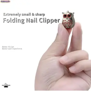 Compact Foldable Owl Nail Clippers with Keychain, Portable Stainless Steel Nail Trimmer, Mini Cute Animal Design, Sharp Precision Tool for Manicure & Pedicure, Travel-Friendly for Home & On-the-Go Use
