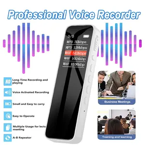 Portable Voice Activate Audio Recorder Audio Recorder, Rechargeable, Digital Audio Recorder, Professional Dictaphone Tape Recording Device, Ideal for Lectures Meeting/Classes/Interview