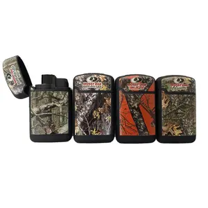 CrazyCoolBuys 4Pc Set Mossy Oak Camo Windproof Torch Butane Lighters