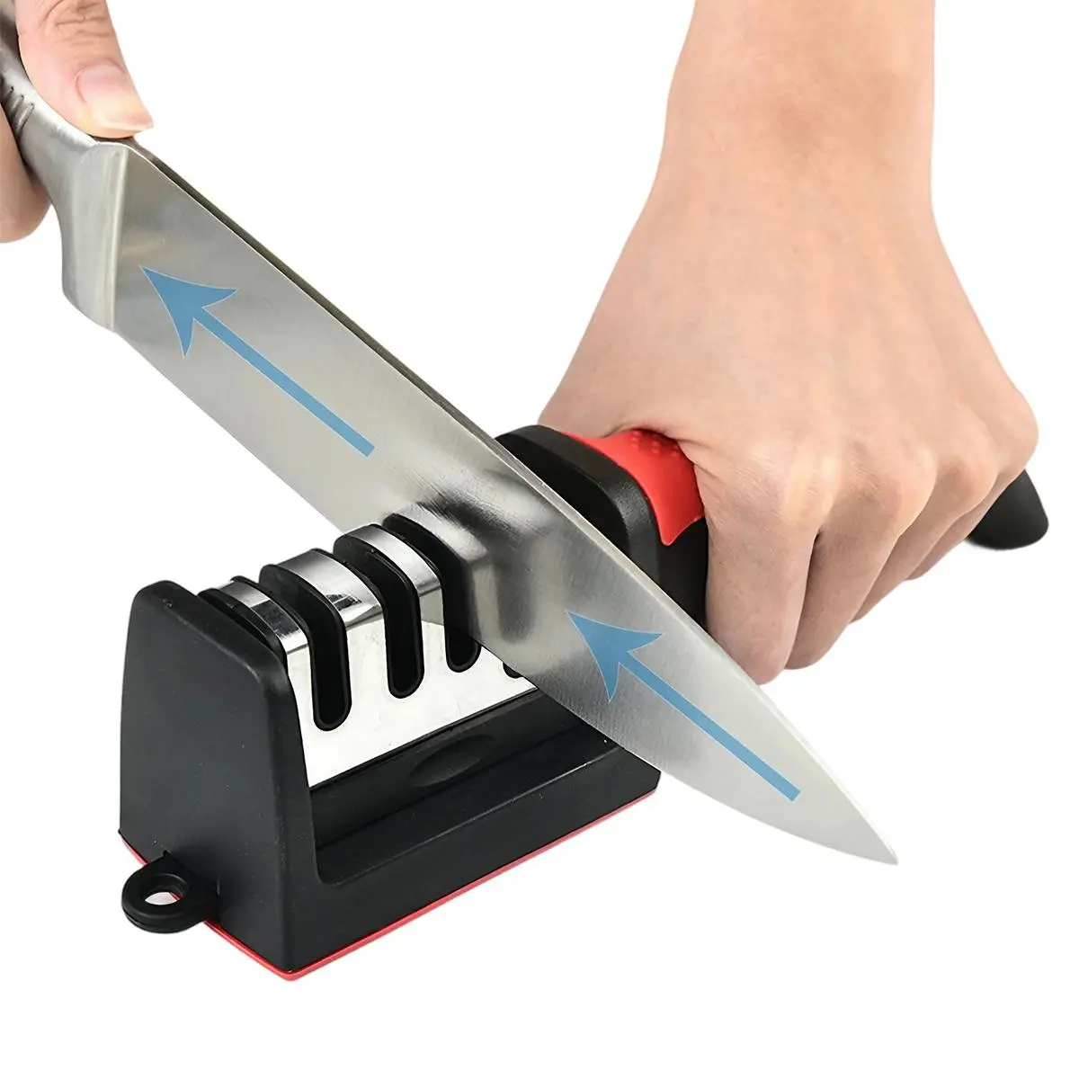 4-Stage Knife Sharpener, Efficient Edge Repair Restoration Polish, Portable Compact Storage Design, Anti-Slip Stable Base Soft Rubber Handle, Multi-Function Kitchen for Fruit Steel Knives Scissors Home Essential