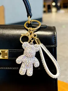 Cute Bear Shaped Rhinestone Bag Charm, Sparkly Bag Charm, Casual Style for Women and Kids, Perfect Gift for All Seasons, Keychain, Car Key Holder, Phone Strap