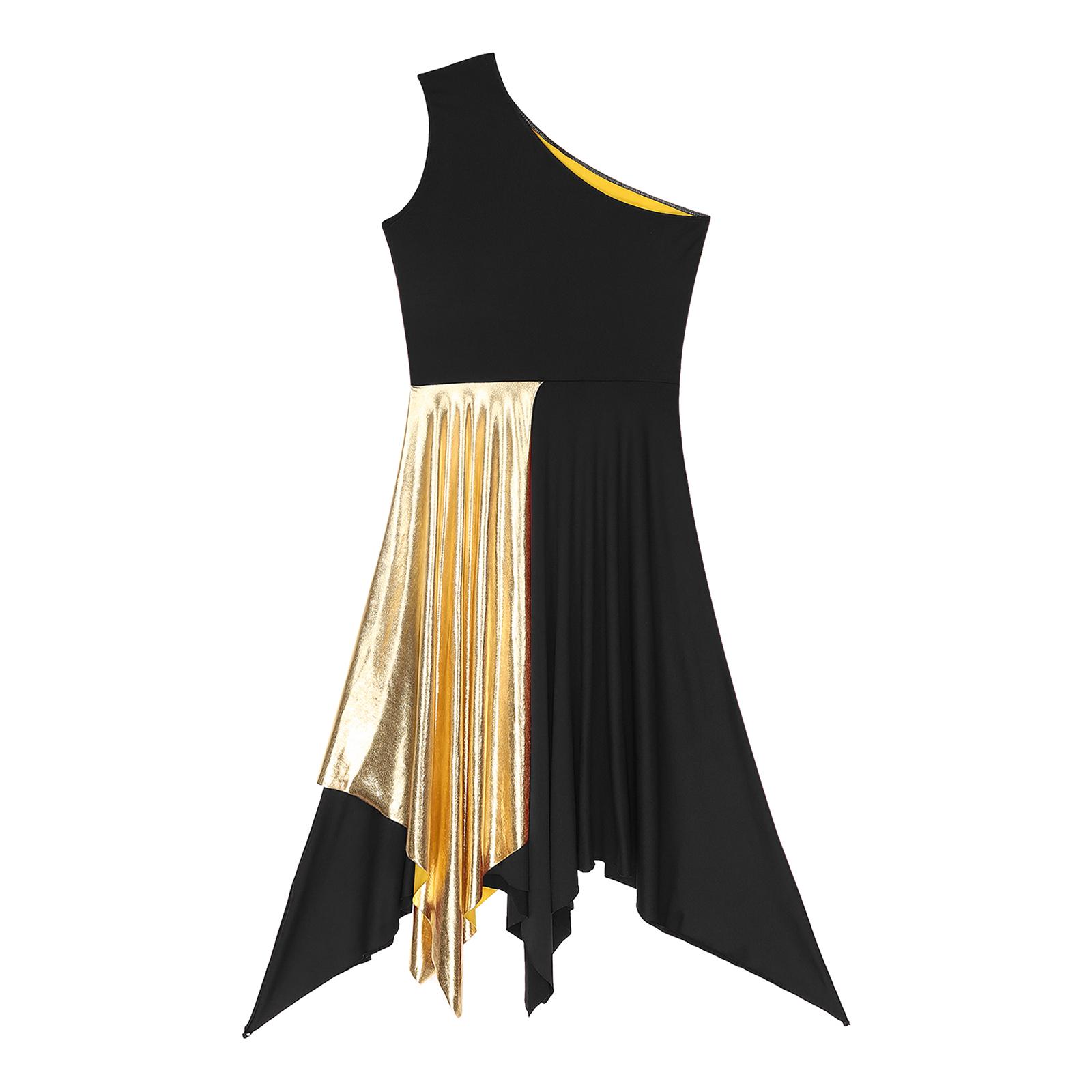 Women Church Choir Worship Praise Dress Modern Lyrical Dance Performance Costume One Shoulder Irregular Hem Dresses Dancewear Women Church Choir Worship Praise Dress Modern Lyrical Dance Performance Costume One Shoulder Irregular Hem Dresses Dancewear