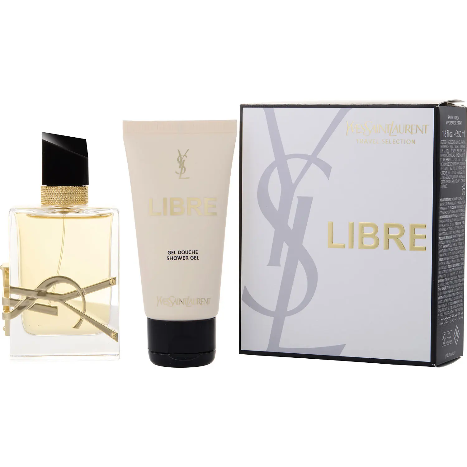 Libre Yves Saint Laurent Set-Eau De Parfum Refillable Spray 1.7 Oz & Shower Gel 1.6 Oz For Women