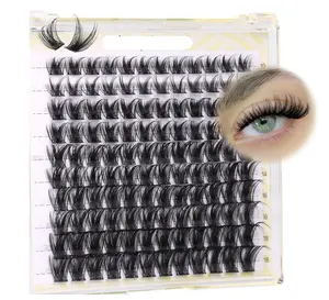 Eyelash Clusters Wispy Lash Extensions Natural Individual Lashes D-Curly Cluster Lashes 10-18MM DIY at Home Cluster Eyelash Extensions 120 Pcs Eye Lash Clusters by Mavphnee