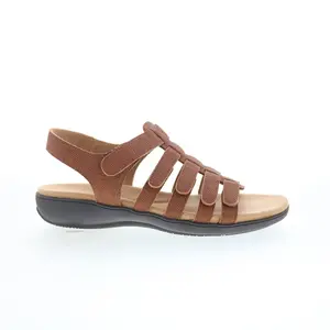 Trotters Tiki T2109-216 Womens Brown Nubuck Strap Sandals Shoes