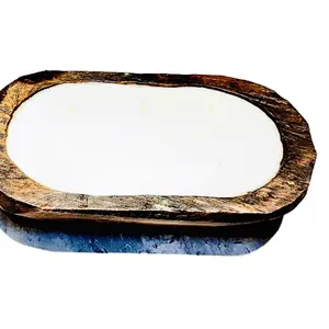 Handmade Soy Wax Candle in Wooden Dough Bowl large candles 3 wick black owned fall centerpiece interior for premium candle fall candle scented home decor