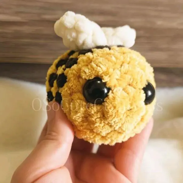 Handmade Golden Honey Bee Crochet Plush - Chunky Bee Plushie, Handmade Gifts for Collectibles Enthusiasts