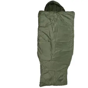 Kiborg Hooded Sleeping Bag 82"x35" Fleece -4°F Winter Camping Waterproof Olive