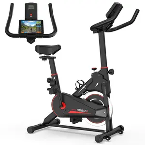 SAVEYOUR Indoor Stationary Exercise Bike with Digital Monitor, Adjustable Resistance, Adjustable Seat & Handlebars, Stable Base Portable Cycling Workout Machine for Home Daily Fitness Training Red and Blue
