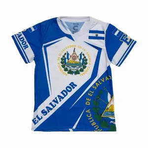 El Salvador Jersey Aficionado White Color with Blue Accents and 503 ES Logo for Sports Fans Clean Look Distinctive Design
