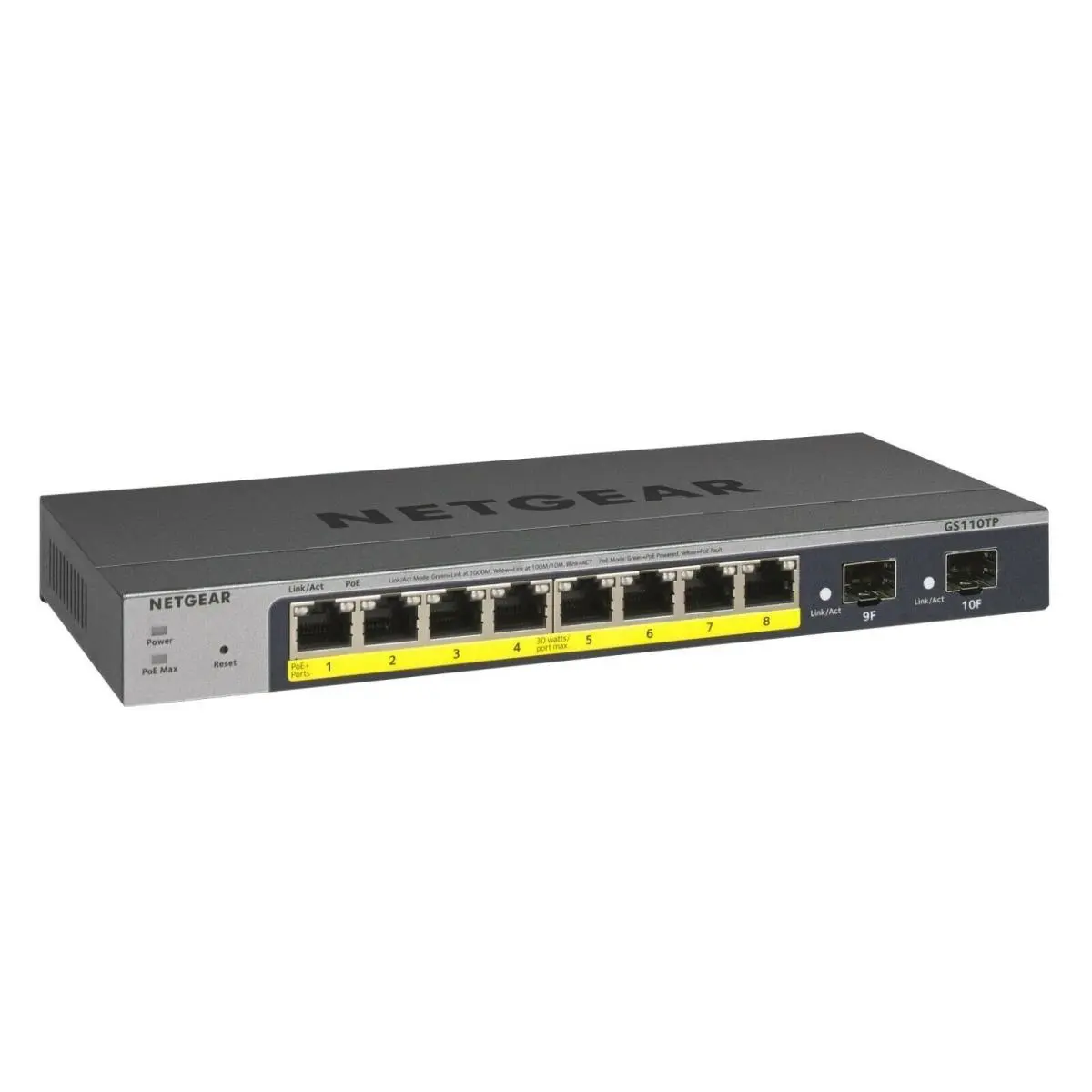 NETGEAR GS110TP-300NAS Smart Managed Pro Power Over Ethernet Network Switch - 8-Port Gigabit PoE Plus Ethernet, Environmentally Friendly, Expansion Slot, Versatile Media Type Support, Power Over Ethernet Network Switches & Poe
