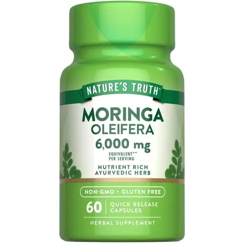 Nature's Truth Moringa Oleifera 6000 mg Capsules - 60 Count - Non-GMO & Gluten Free Supplement