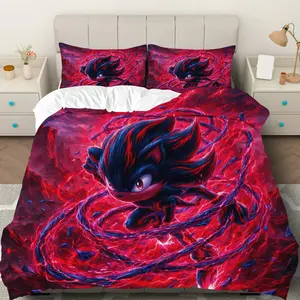 3PCS Duvet Cover Set, 1 Duvet+2 Pillowcases(Without filler), Fantasy Electric Speed Hero theme, Christmas bedding set, Modern Bedroom Decor Suitable for decoration bedroom, guest room, theme hotel, gift shop.