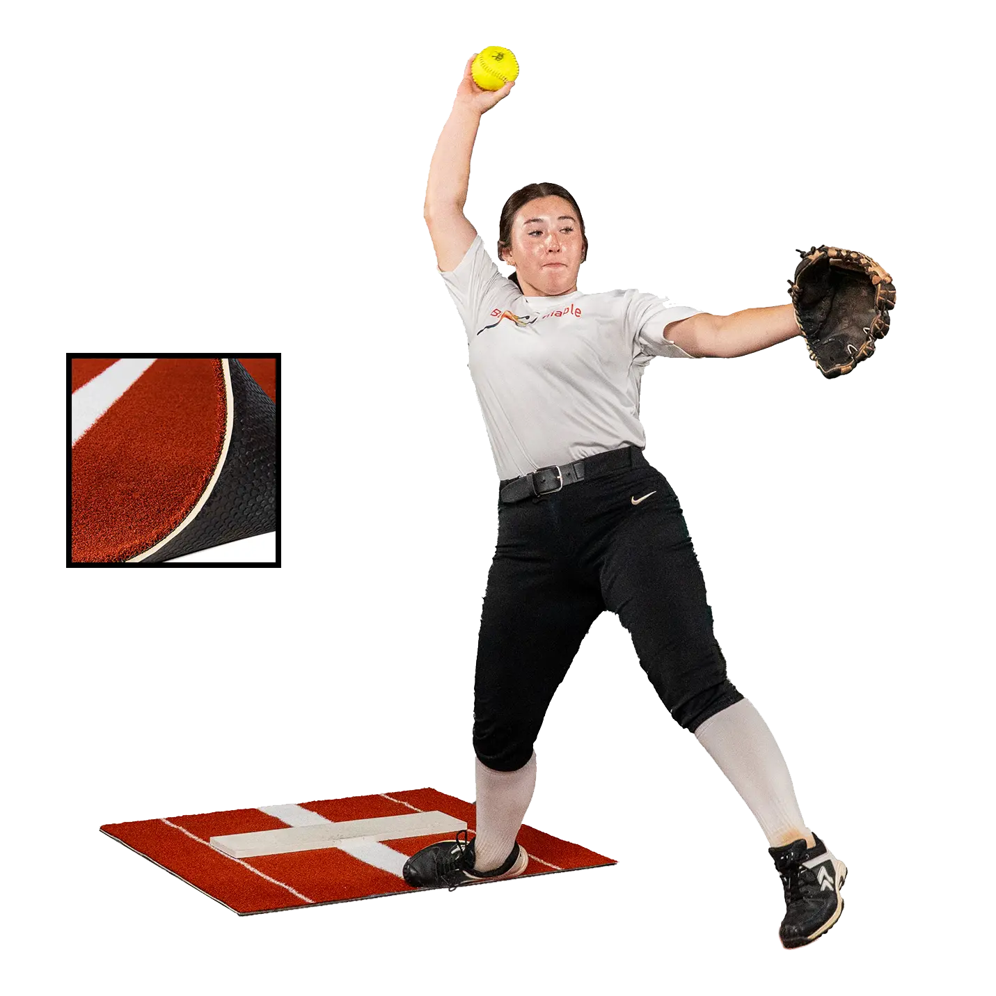 2 × 3 Elite Softball Pitching Mat - Clay