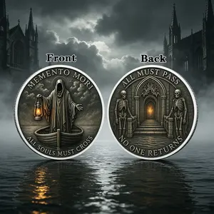 Dark Gothic Coin, Stylish Desktop Decoration, Perfect Gift for Friends & Family, Unique Design for Home Decor, Ideal Present for Loved Ones