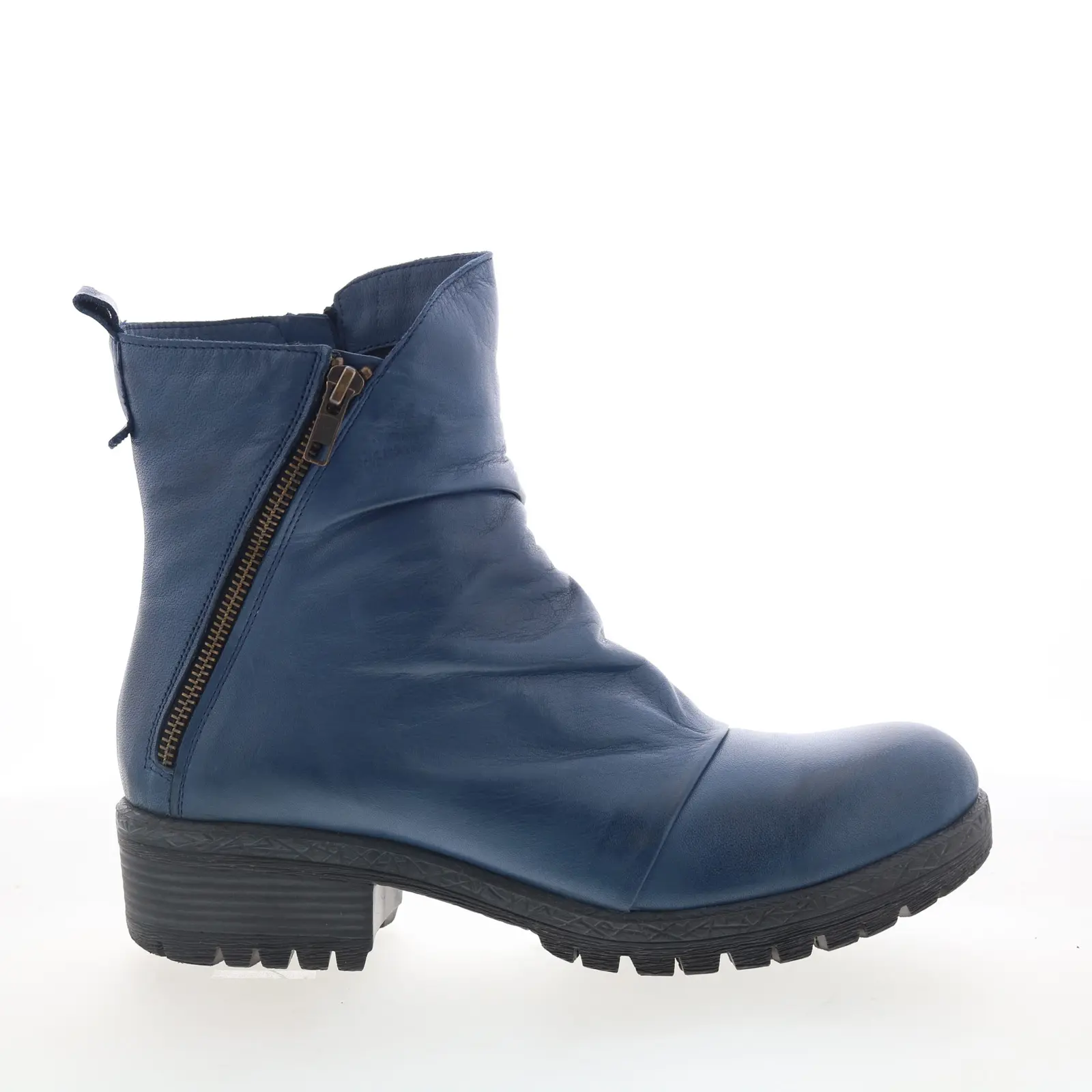 Miz Mooz Darrla Womens Blue Leather Zipper Ankle & Booties Boots